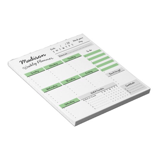 Benutzerdefinierter Editor für personalisierten Wo Notizblock (angewinkelt)