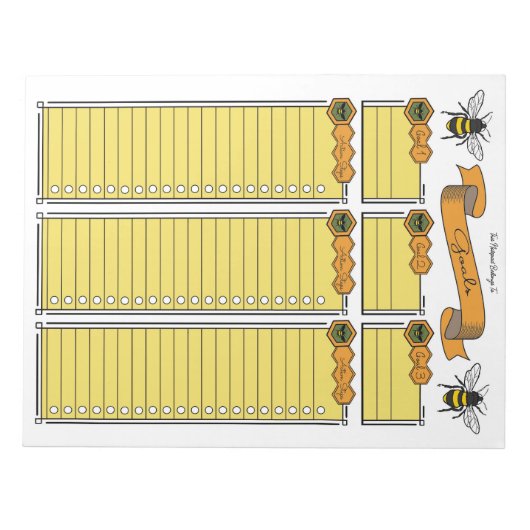 Benutzerdefinierter Editor für Queen Bee Goal Plan Notizblock (Vorderseite)