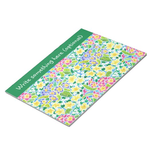 Benutzerdefinierter Editor oder Jotter, Primrosen, Notizblock (angewinkelt)