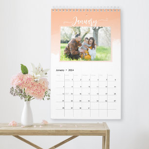 Benutzerdefinierter einfacher Familienfoto-Kalende Kalender