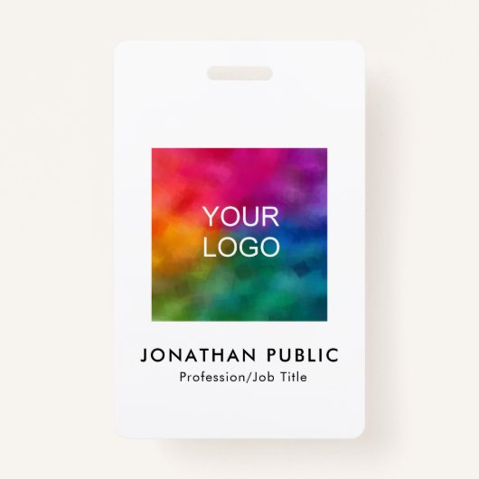 Benutzerdefinierter einfacher Firmenlogo und Titel Ausweis (Vorderseite)