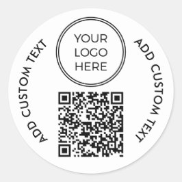 Benutzerdefinierter einfacher Logo-Business QR-Cod Runder Aufkleber