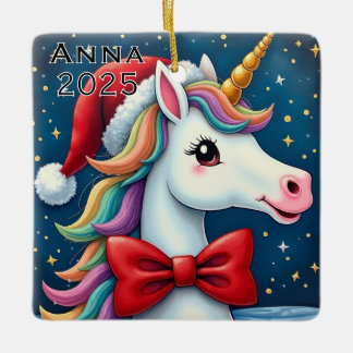 Benutzerdefinierter Einhorn-Roter Bogen Keramikornament