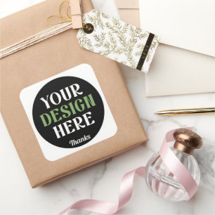 benutzerdefinierter, einzigartiger, eleganter und  quadratischer aufkleber