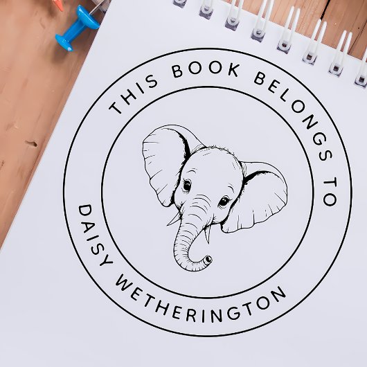 Benutzerdefinierter Elefant Dieses Buch gehört zum Permastempel