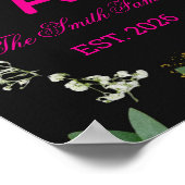 Benutzerdefinierter Eleganter Botanischer Monogram Poster (Ecke)