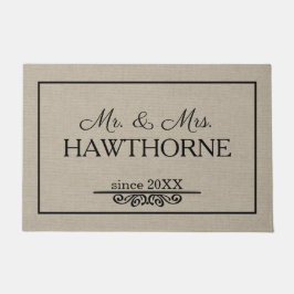 Benutzerdefinierter eleganter Coupname mit Datum Fußmatte