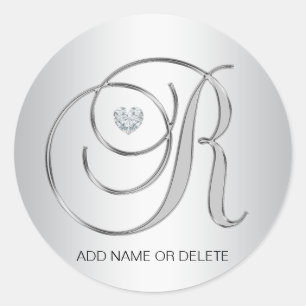 Benutzerdefinierter eleganter Mit Monogramm Anfang Runder Aufkleber