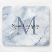 Benutzerdefinierter eleganter Monogram-hellblauer Mousepad (Vorne)