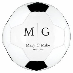 Benutzerdefinierter Eleganter Monogramm-Partner-Na Fußball