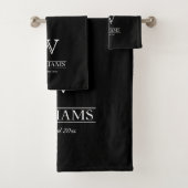 Benutzerdefinierter eleganter Name der Monogram-Fa Badhandtuch Set (Insitu)