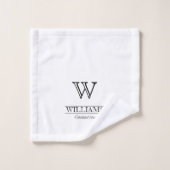 Benutzerdefinierter eleganter Name der Monogram-Fa Badhandtuch Set (Waschlappen)