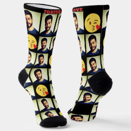 Benutzerdefinierter Emoji-Liebe-Foto Socken