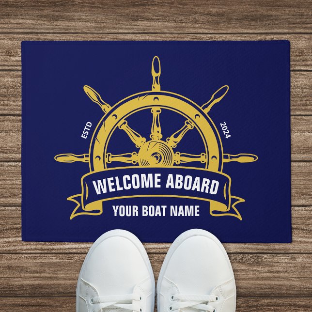 Benutzerdefinierter Empfang an Bord des Nautical W Fußmatte (Von Creator hochgeladen)