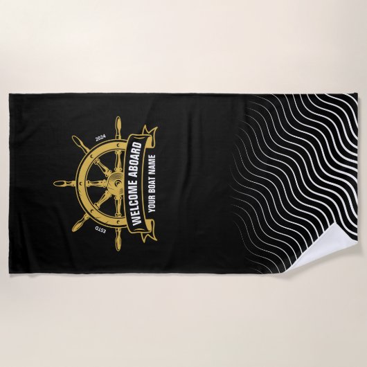 Benutzerdefinierter Empfang an Bord des Schiffes S Strandtuch (Vorderseite)