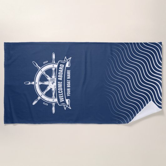 Benutzerdefinierter Empfang an Bord eines Schiffes Strandtuch (Vorderseite)