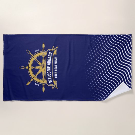 Benutzerdefinierter Empfang an Bord eines Schiffes Strandtuch (Vorderseite)
