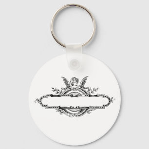 Benutzerdefinierter Engel-Kirub-Fleur di lis-Print Schlüsselanhänger