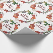 Benutzerdefinierter Erntedank dank Fall Wreath Geschenkpapier (Ecke)
