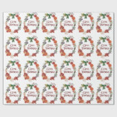 Benutzerdefinierter Erntedank dank Fall Wreath Geschenkpapier (Flach)