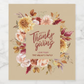 Benutzerdefinierter Erntedank Herbst Weinetikett (Einzelnes Label)