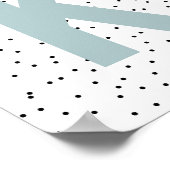 Benutzerdefinierter Erstdruck | Moderne Monogram W Poster (Ecke)