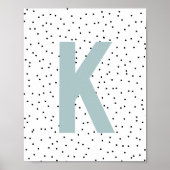 Benutzerdefinierter Erstdruck | Moderne Monogram W Poster (Vorne)