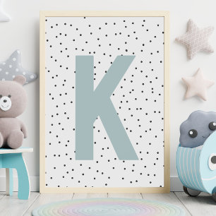 Benutzerdefinierter Erstdruck Moderne Monogram W Poster