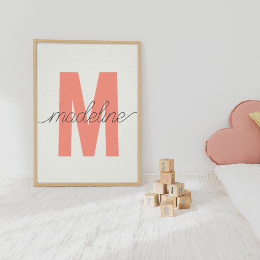 Benutzerdefinierter Erstdruck | Moderne Monogram W Poster