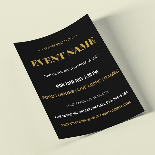 Benutzerdefinierter Eventname Party- & Konzertdesi Flyer