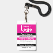 Benutzerdefinierter Expo-ID-Ausweis mit QR-Code Ausweis (Vorderseite mit Lanyard)