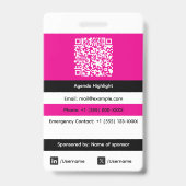 Benutzerdefinierter Expo-ID-Ausweis mit QR-Code Ausweis (Rückseite)