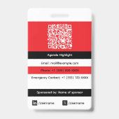 Benutzerdefinierter Expo-ID-Ausweis mit QR-Code Ausweis (Rückseite)
