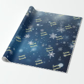Benutzerdefinierter fallender Schneeflocken-Person Geschenkpapier (Ungerollt)