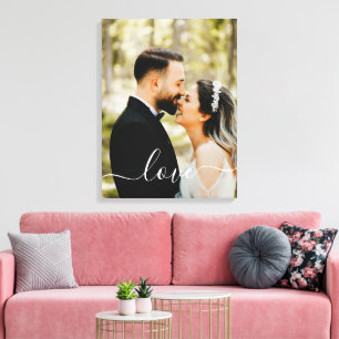 Benutzerdefinierter Familienfoto-Liebe-Schriftzug  Leinwanddruck