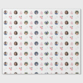 Benutzerdefinierter Familienname & 5 Foto Collage  Geschenkpapier (Flach)