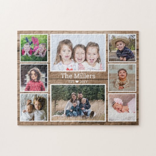 Benutzerdefinierter Familienname 8 Fotomaterial Ru Puzzle (Horizontal)