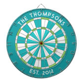 Benutzerdefinierter Familienname Aquamarin Blue Wh Dartscheibe (vorne)