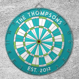 Benutzerdefinierter Familienname Aquamarin Blue Wh Dartscheibe