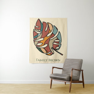 Benutzerdefinierter Familienname Blatt Serene Sava Wandteppich