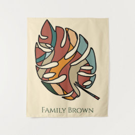 Benutzerdefinierter Familienname Blatt Serene Sava Wandteppich