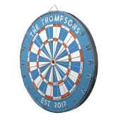 Benutzerdefinierter Familienname Blue White Dartbo Dartscheibe (Vorderseite rechts)