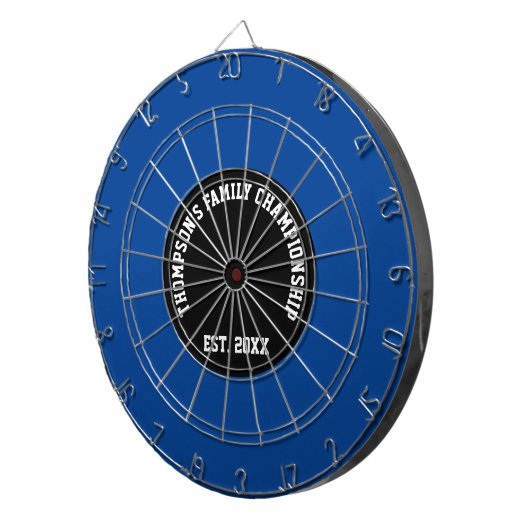 Benutzerdefinierter Familienname Datum schwarz und Dartscheibe (Vorderseite rechts)