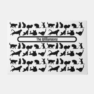Benutzerdefinierter Familienname der Black Cat Sil Fußmatte