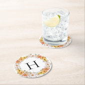 Benutzerdefinierter Familienname Erstmaliger flora Runder Pappuntersetzer (Vor Ort)