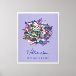 Benutzerdefinierter Familienname Est. Jahr Lila Bl Leinwanddruck