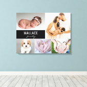 Benutzerdefinierter Familienname Foto Collage Canv Leinwanddruck (Insitu (Holzboden))