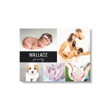 Benutzerdefinierter Familienname Foto Collage Canv