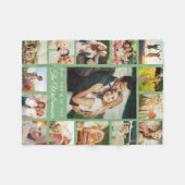Benutzerdefinierter Familienname Foto Collage Mode Fleecedecke (Vorderseite (Horizontal))