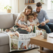 Benutzerdefinierter Familienname Foto Collage Mode Fleecedecke